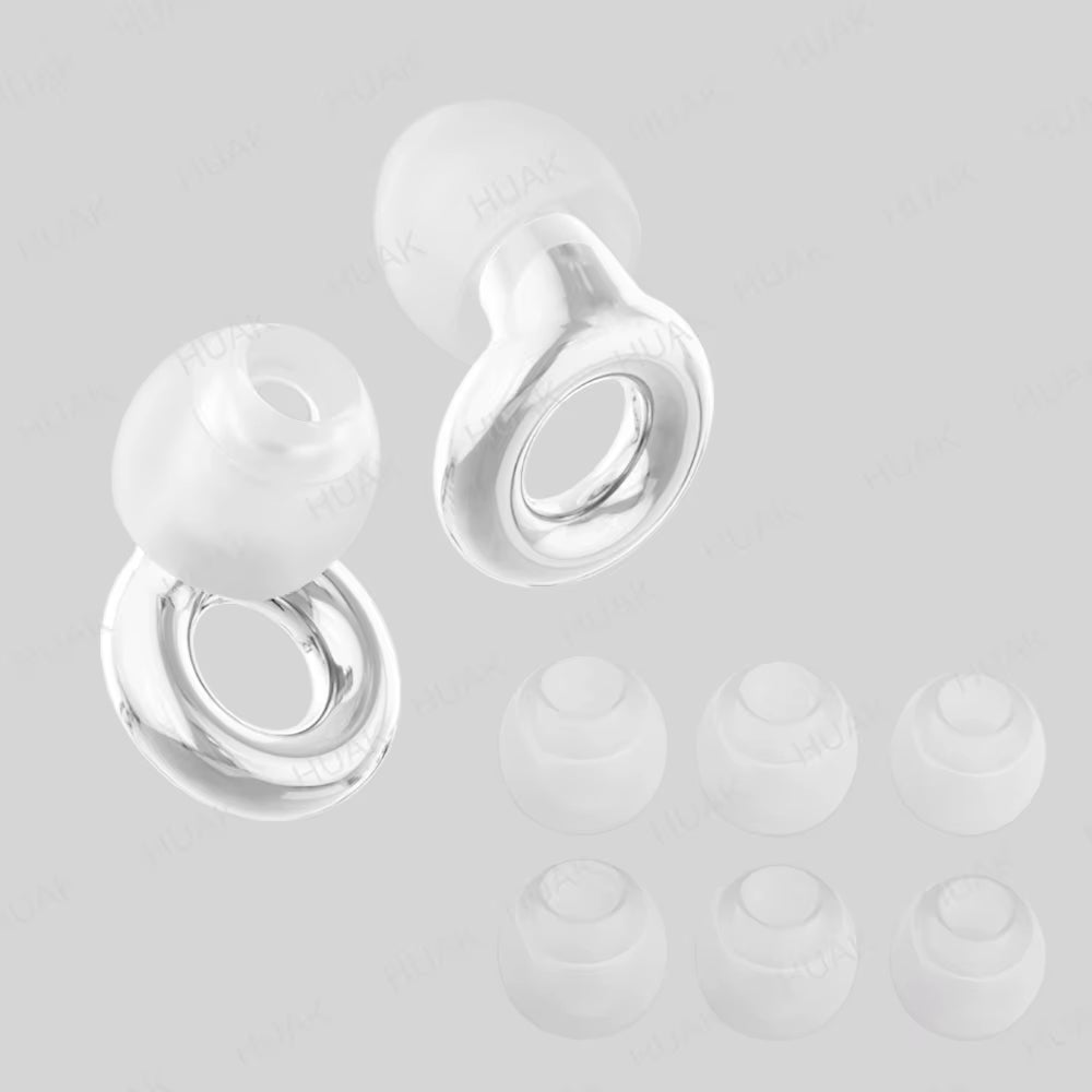 HUAK Reusable High-Fidelity Ear Plugs - 8 Ear Tips in XS/S/M/L - Concerts & Festivals, Live Events, Musicians, Djs