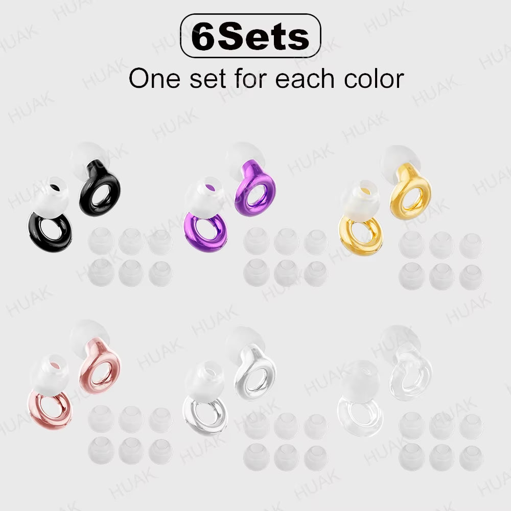 HUAK Reusable High-Fidelity Ear Plugs - 8 Ear Tips in XS/S/M/L - Concerts & Festivals, Live Events, Musicians, Djs