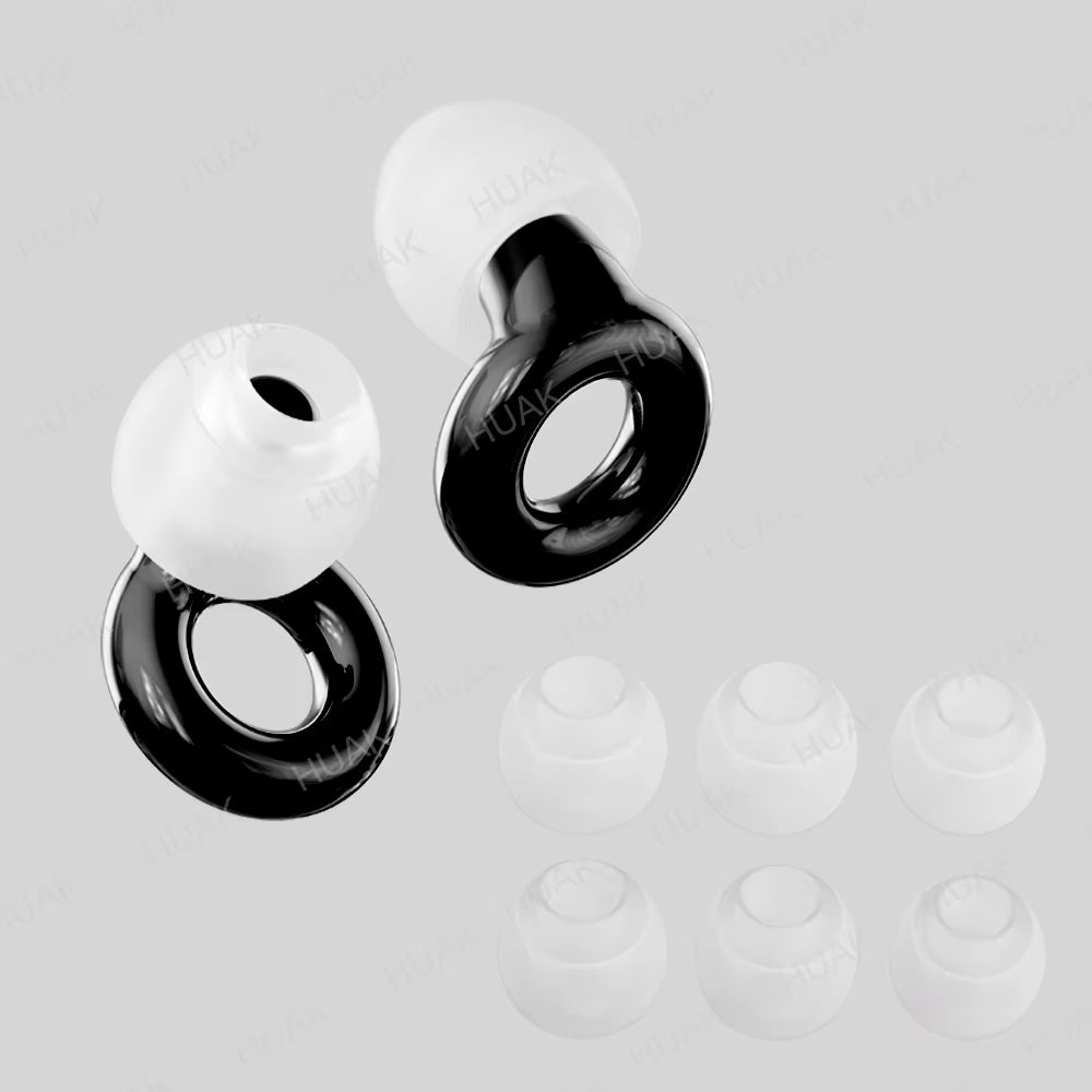 HUAK Reusable High-Fidelity Ear Plugs - 8 Ear Tips in XS/S/M/L - Concerts & Festivals, Live Events, Musicians, Djs